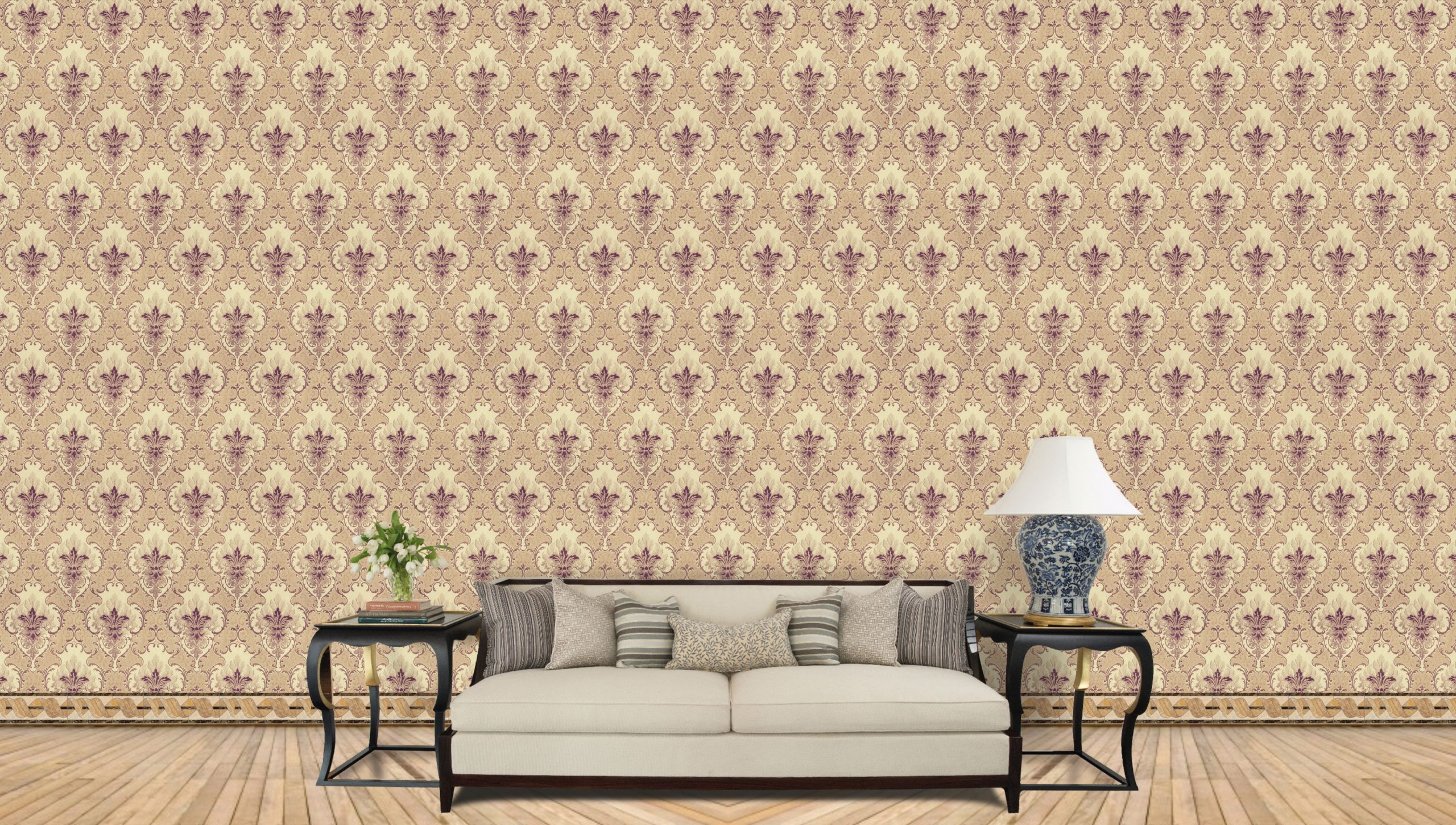 Fabric Style Embroidery Seamless Pattern Wall Wallpaper Free Download