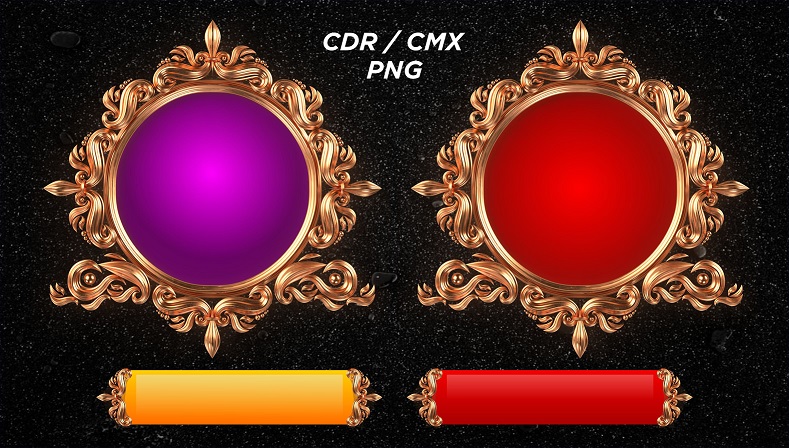 Gold Round Vintage frame - Oval Vector Shapes Free Download