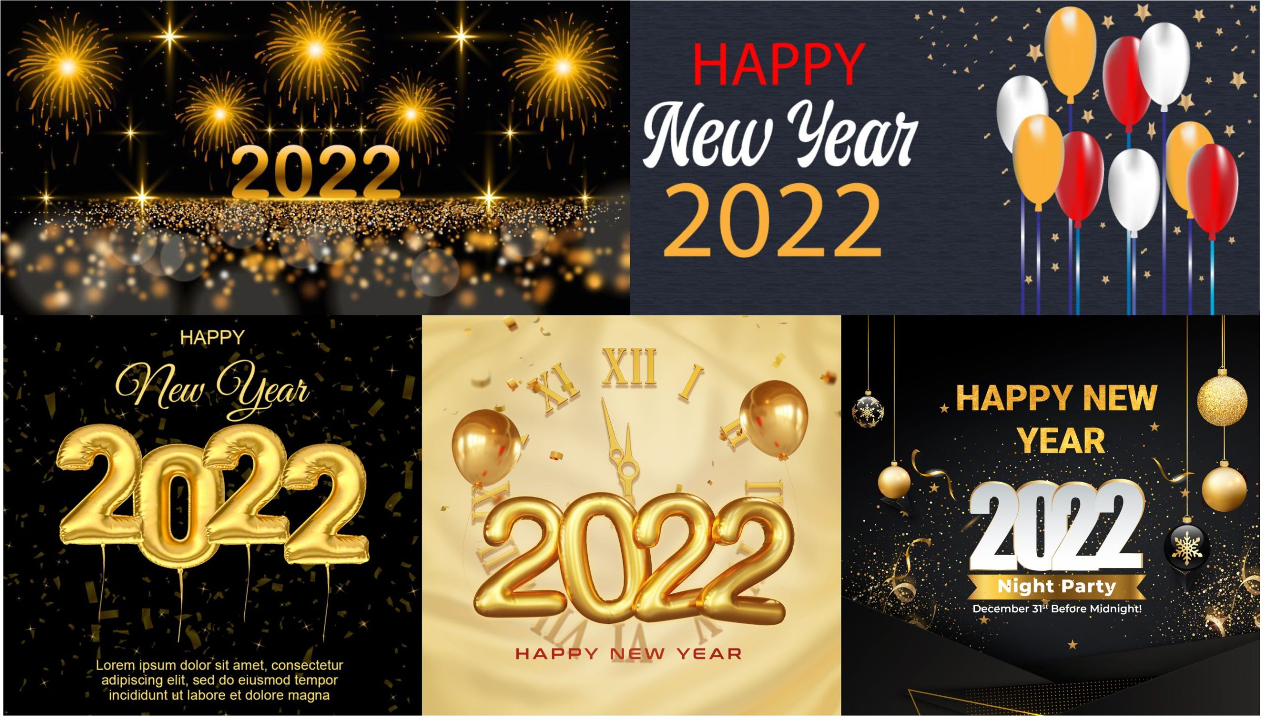 Happy new Year 2022 Wishing Cards, Banner Templates Free Download