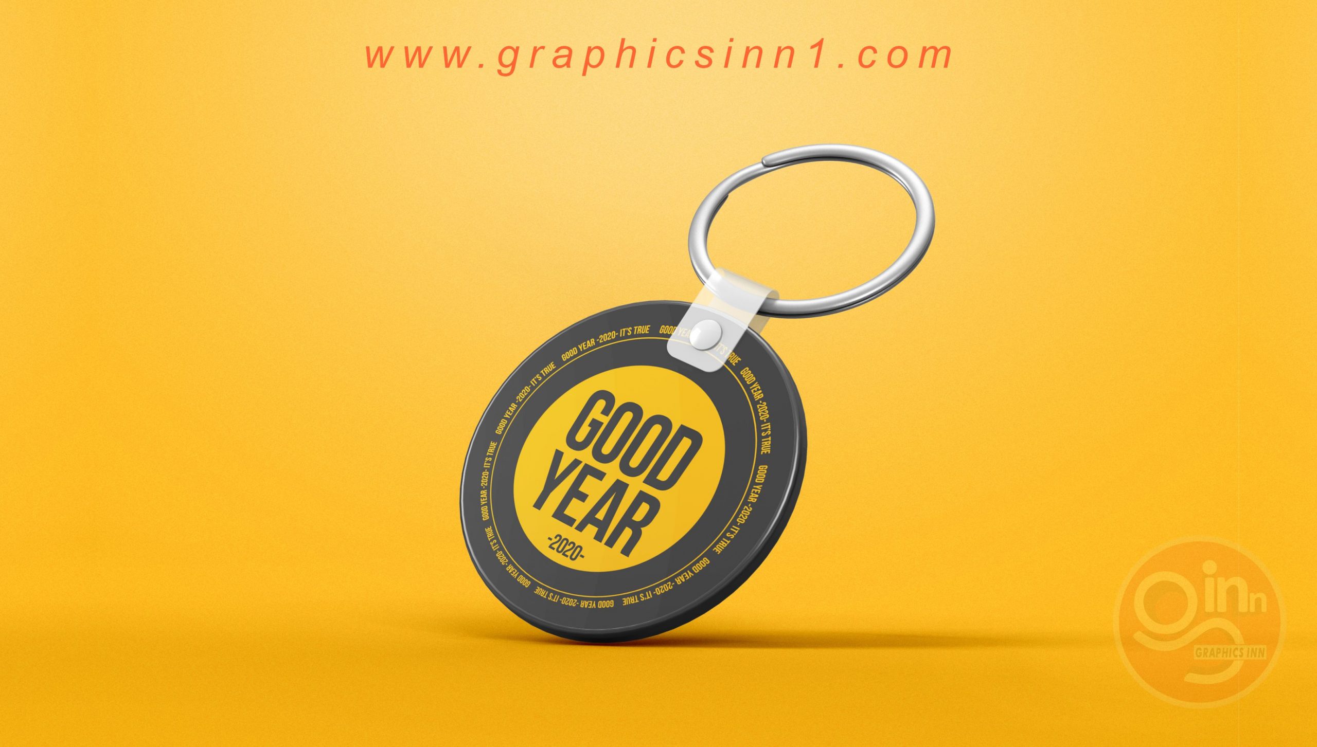 Gravity Circle Keychain Mockup Free Download