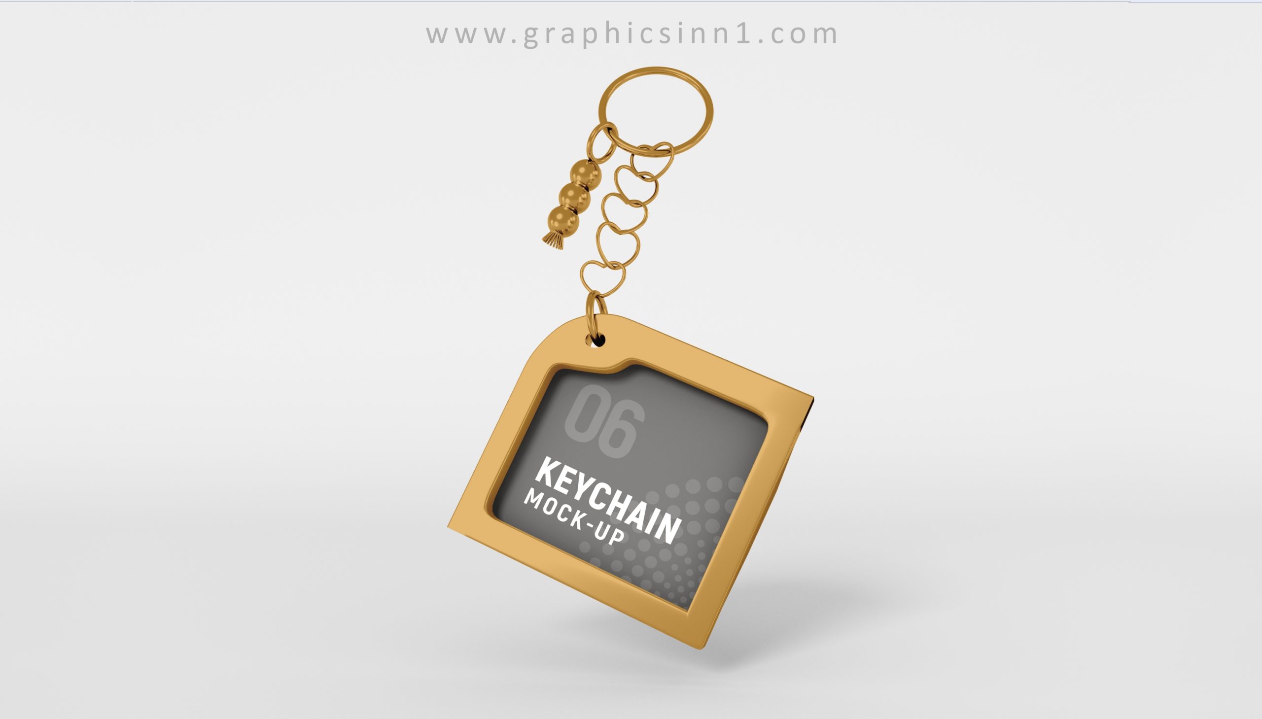 Rectangular Metal Key Chain Mockup Free Download graphic inn