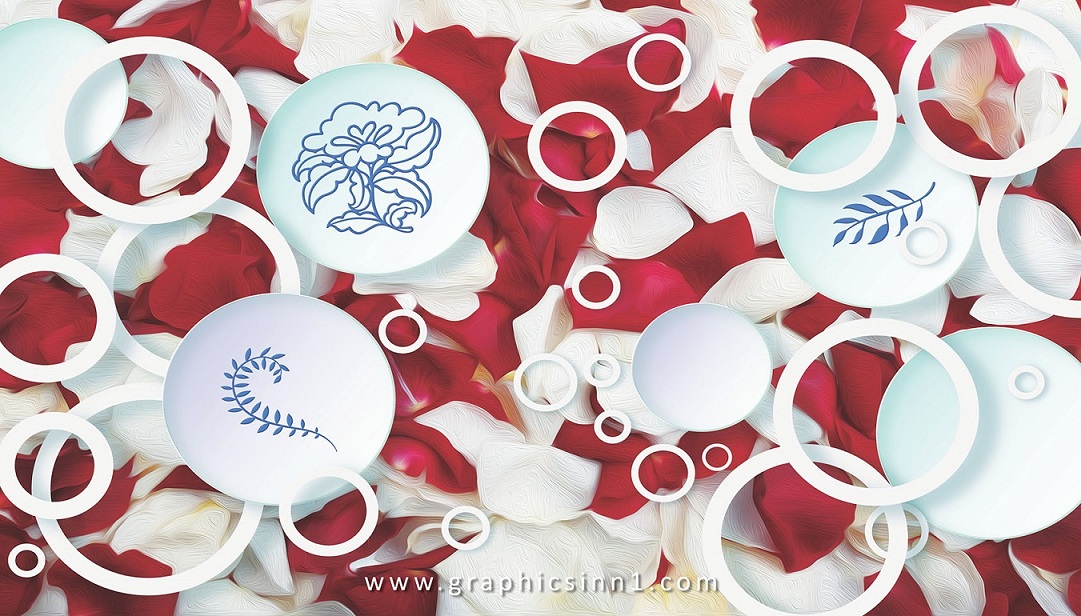 Modern Romantic Rose Petal Jade Porcelain 3D Wallpaper