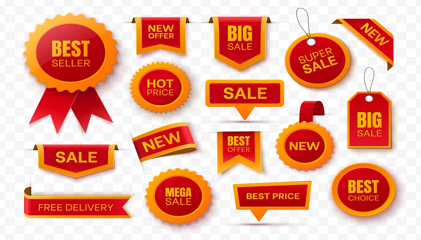 Tags Collection Promo Labels Offer Ribbons Set