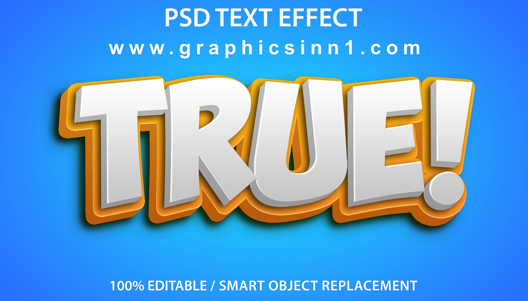 3D True Editable Text Effect Free Download