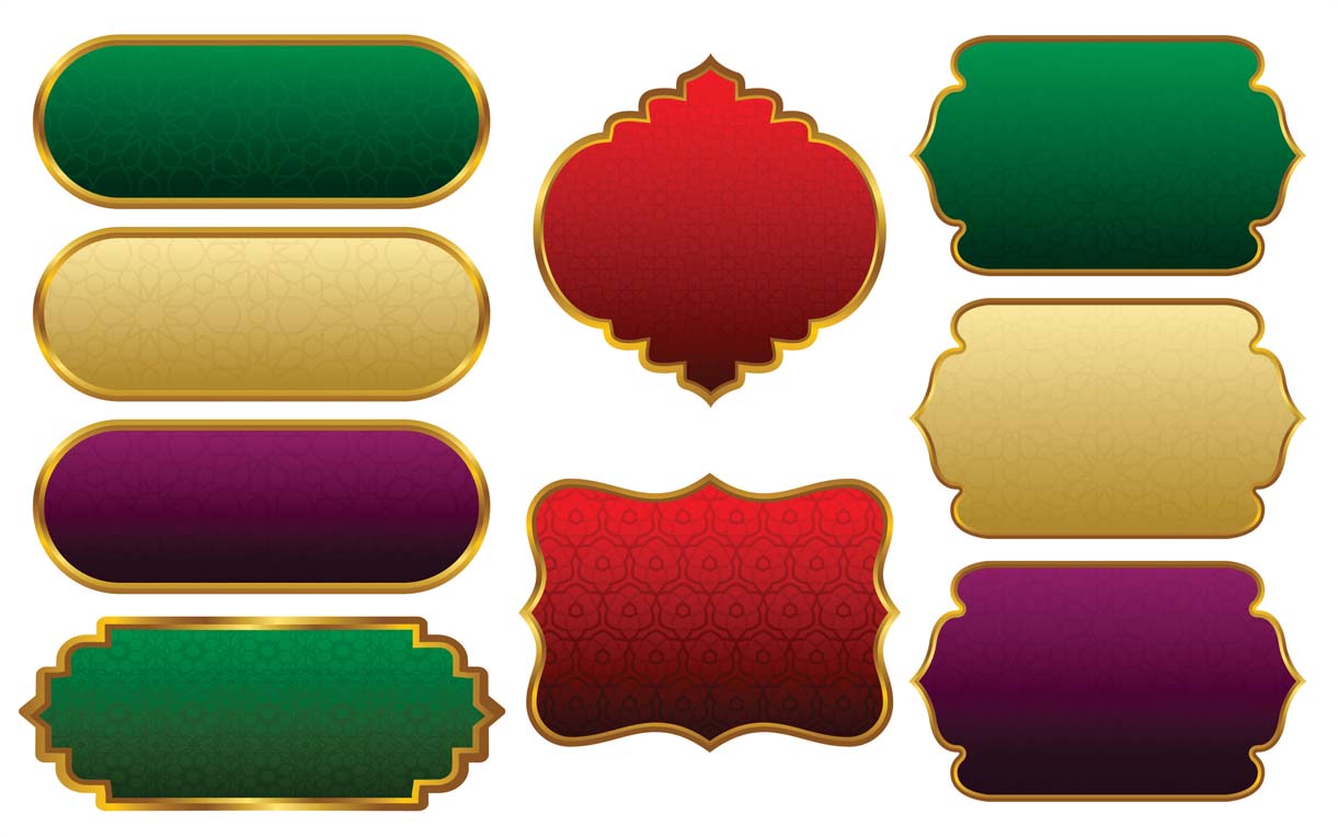 3D Golden Frames Shapes PNG Free Download