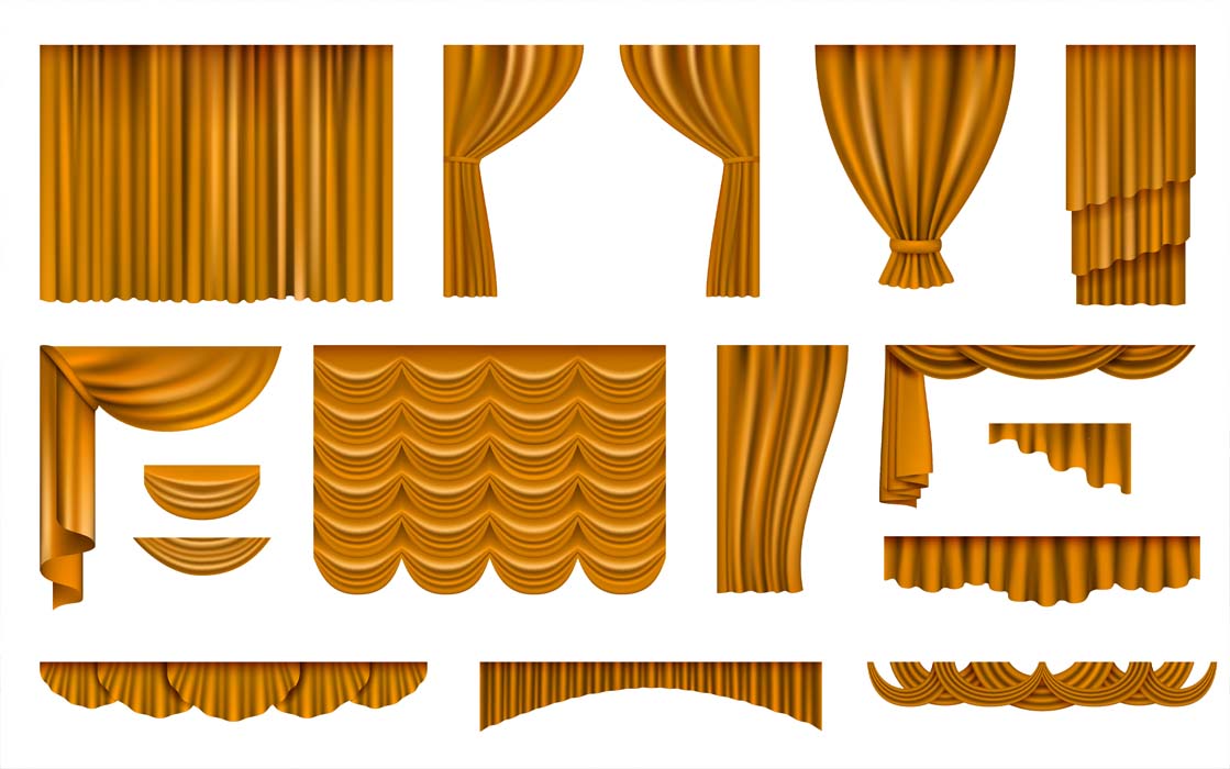 Golden Curtains - Wavy Cloth PNG Free Download