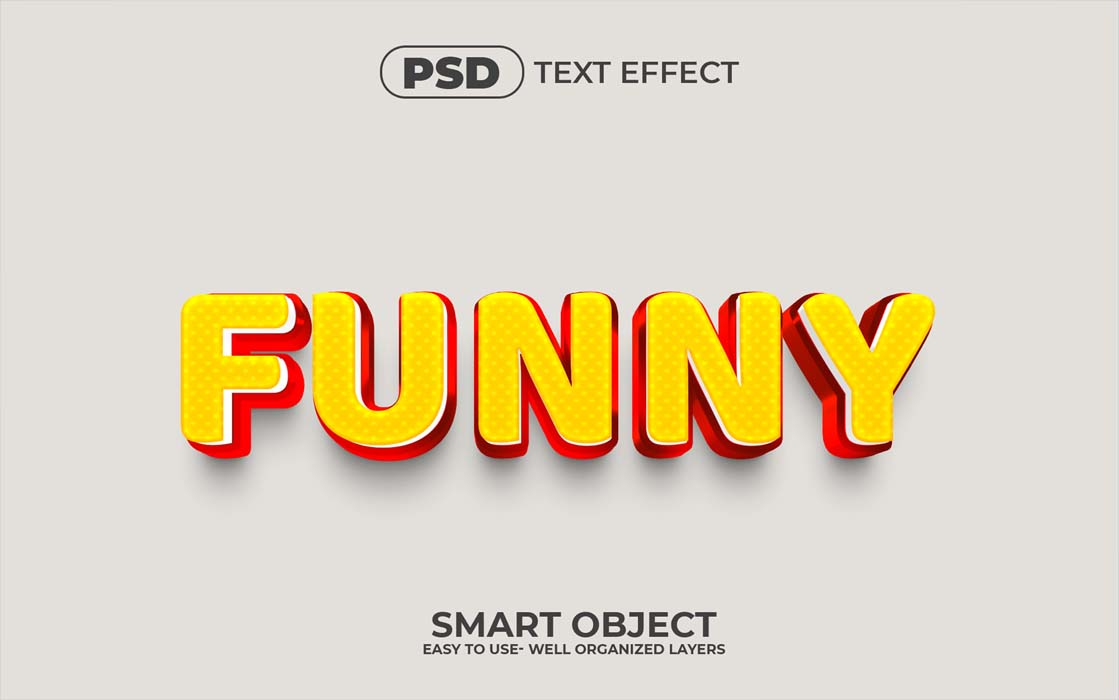 3D Premium Funny Editable Text Effect Mockup Free Download
