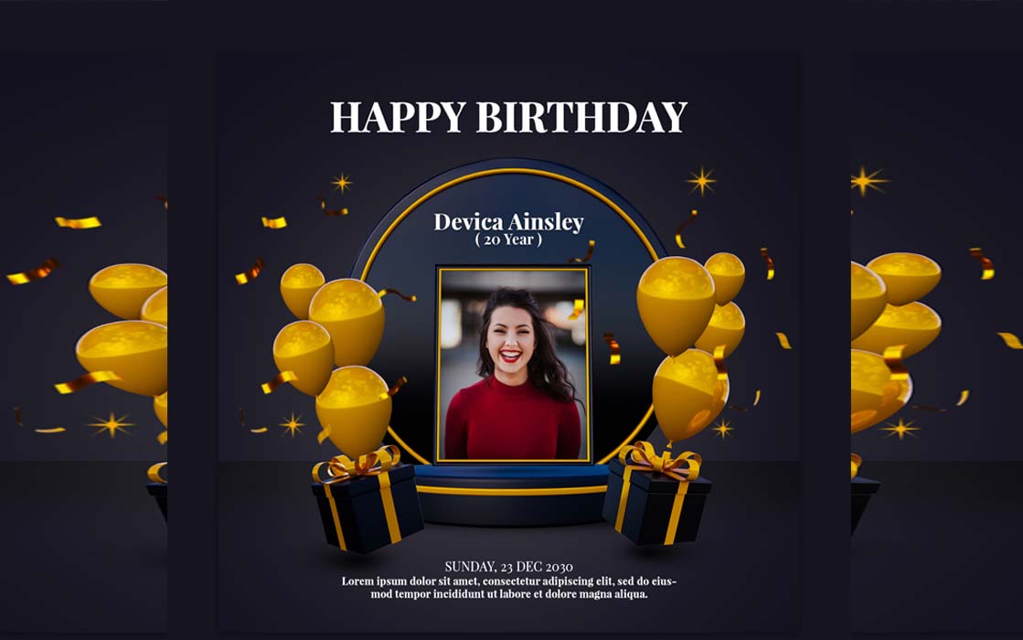 Happy Birthday Celebration Template Vector File Free Download