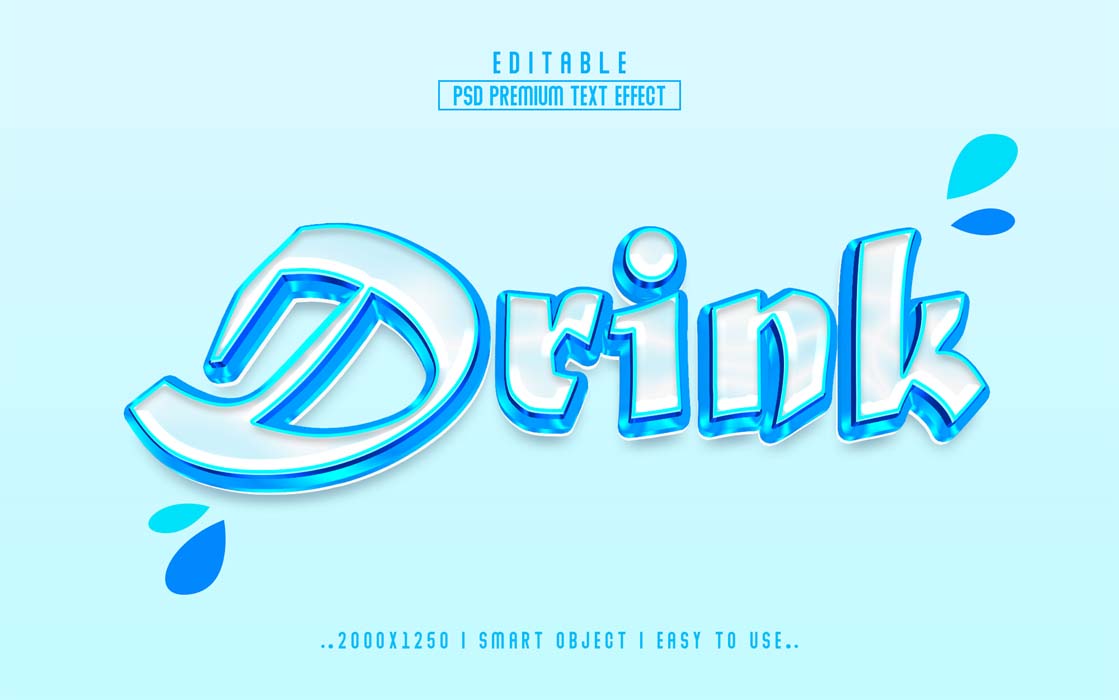 Drink 3D Editable Text Effect Mockups Free Download
