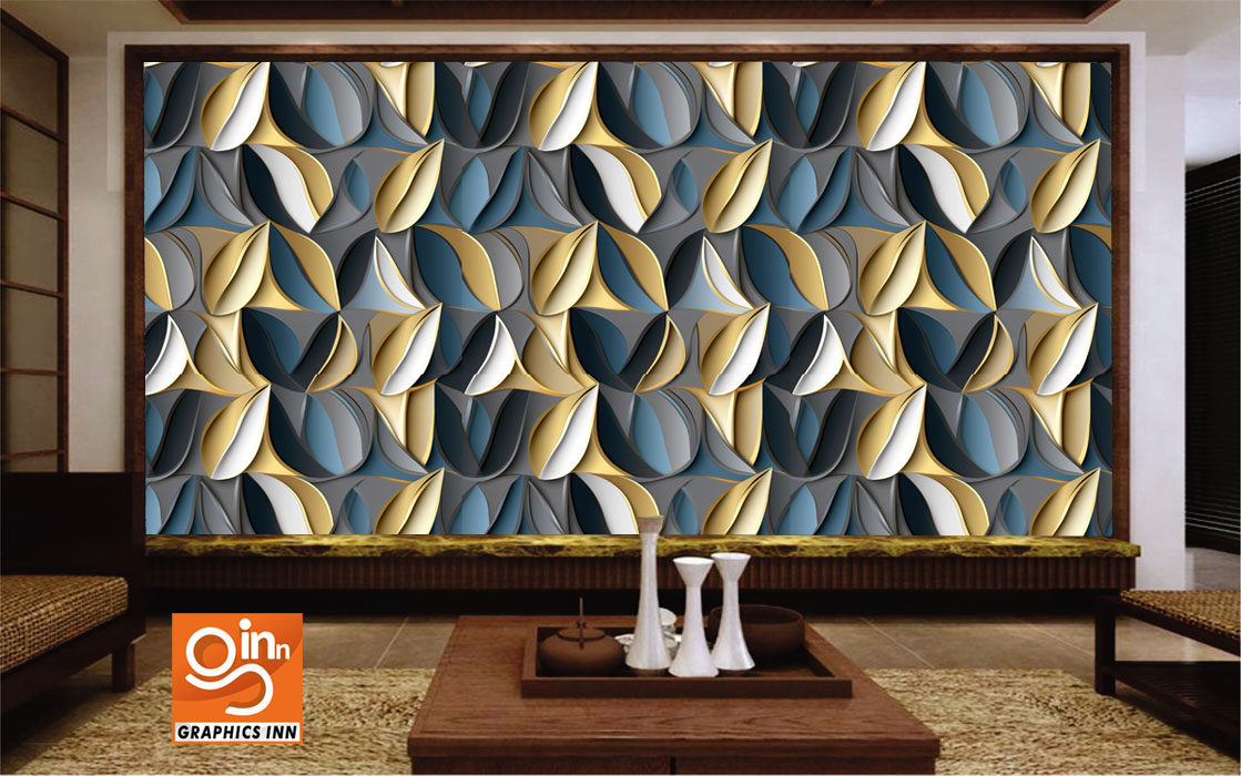 3D Geometric Pattern Illustration Decor Wallpaper
