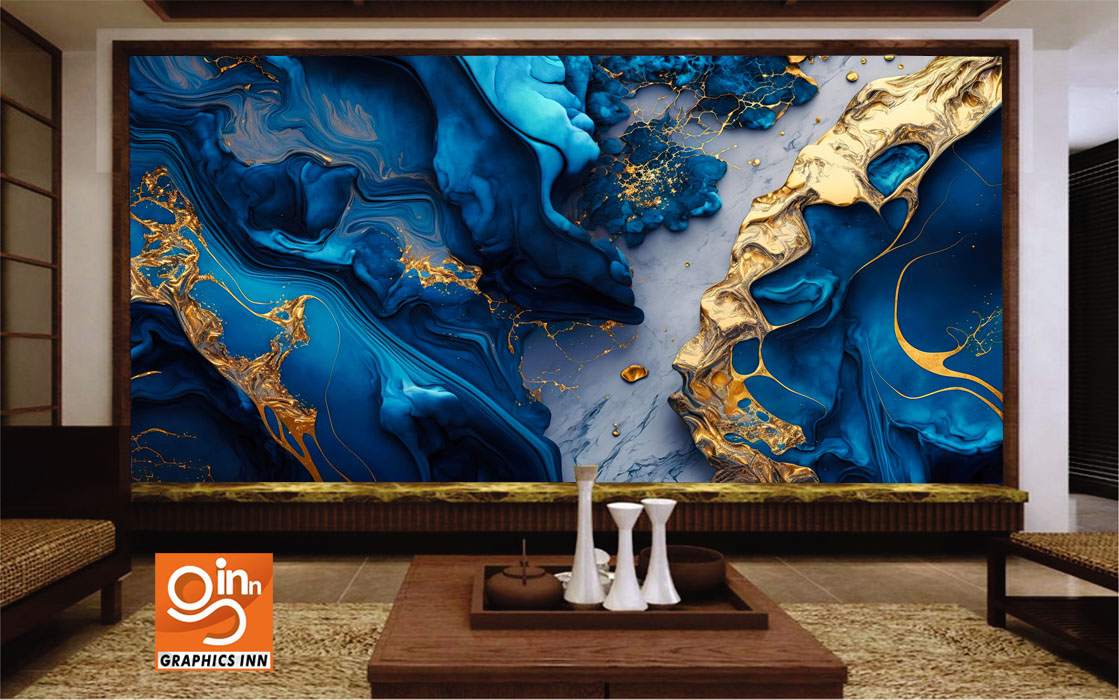 3D Marble Texture Oil Paint - Blue Marble Wallpaper