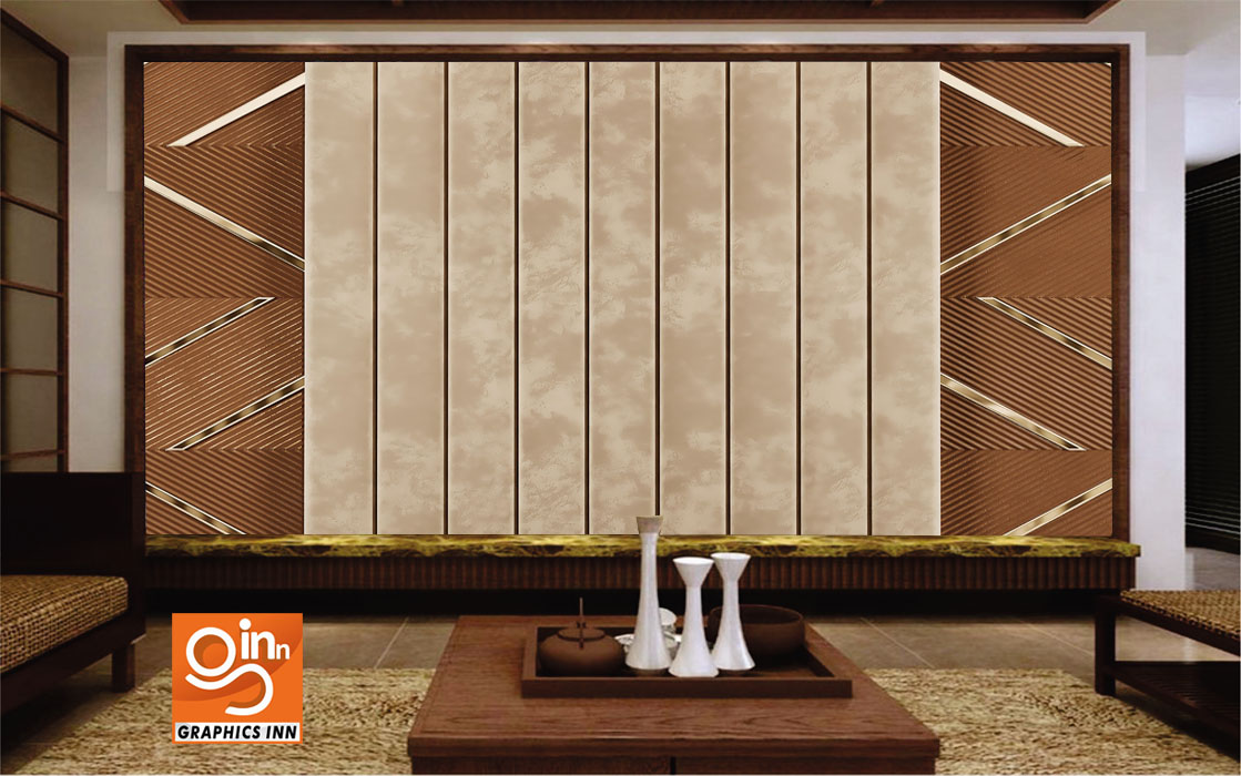 3D Brown Palling Wallpaper with Marble Texture
