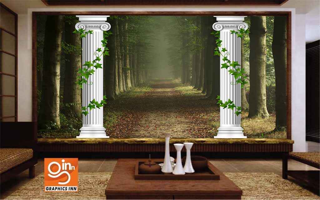 Ancient Greek Temples in Victorian Wallpaper