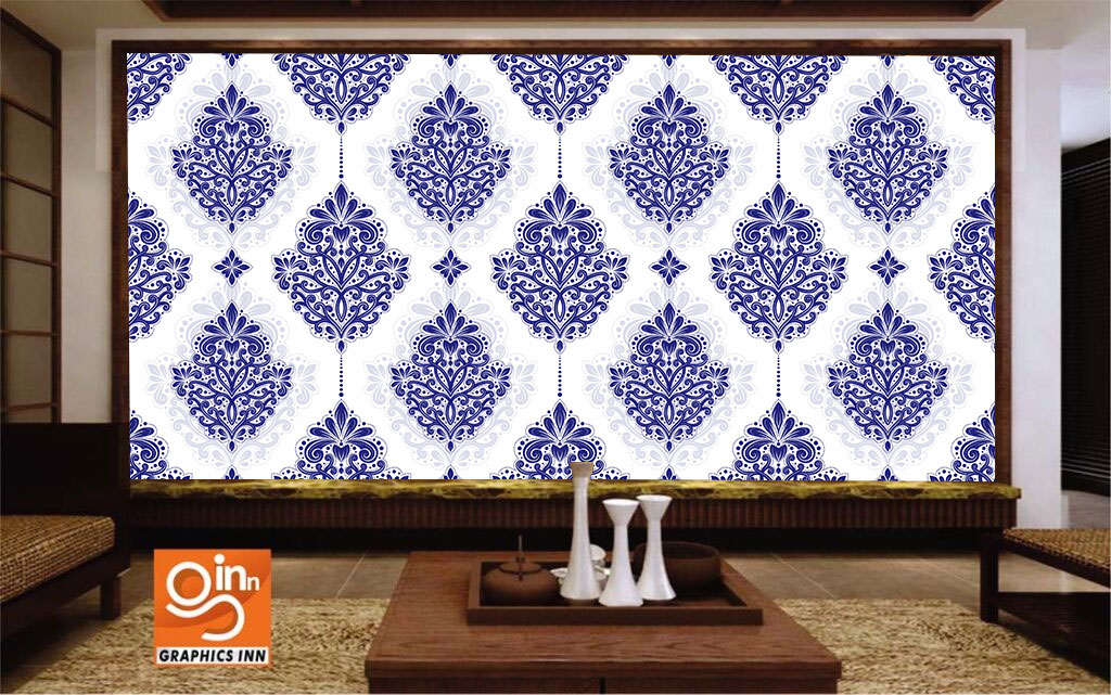 Blue and White Luxury Ornament Pattern